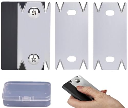 COZERI 3 teiliges furnierkantenschneider,kantenschneider umleimer,Kantenschneider für Holzbearbeitung,mit 2 Ersatzklingen und Plastikbox,tragbar Manueller furnierkantenschneider von COZERI