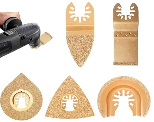 COZERI 5 Stück Multitool Werkzeug Sägeblätter Hartmetall Zubehör Für Fliesen Fugenmörtel Beton Mauerwerk Oszillierende Klingen Für Multifunktionswerkzeuge Ideal Zum Schneiden von COZERI