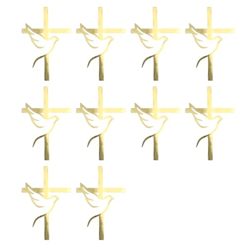 10 elegante Tauben-Kuchenaufsätze, gekreuzte Tauben, Kucheneinsatz für Taufe, Hochzeit, Feier, Dekorationen von CPAOWEHF