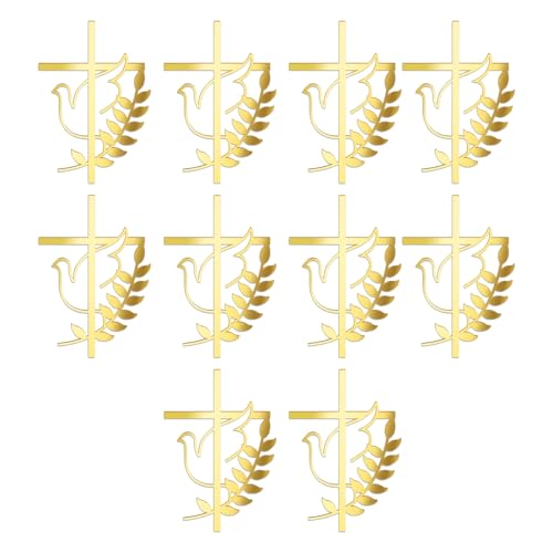 10 elegante Tauben-Kuchenaufsätze, gekreuzte Tauben, Kucheneinsatz für Taufe, Hochzeit, Feier, Dekorationen von CPAOWEHF