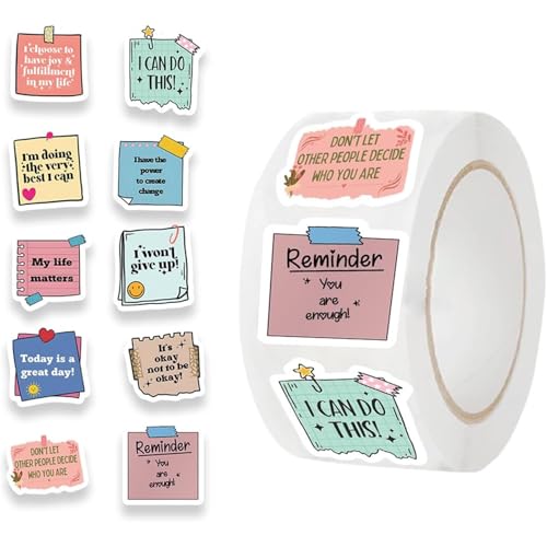 500 Insgesamt Inspirierende Quotsticker Wasserfeste Ästhetische Aufkleber Für Wasserflaschen Laptop Scrapbook Skateboard Telefon von CPAOWEHF
