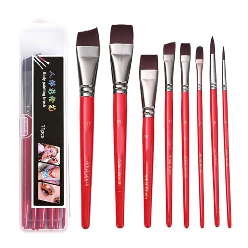 8-teiliges Pinsel-Set für Körpermalerei, Aquarellpinsel, Nylonhaarbürsten, Gesicht, flaches Set 8-teiliges Pinsel-Set für Körpermalerei, Aquarellpinsel, Nylonhaarbürsten, Gesicht, flaches Set von CPAOWEHF