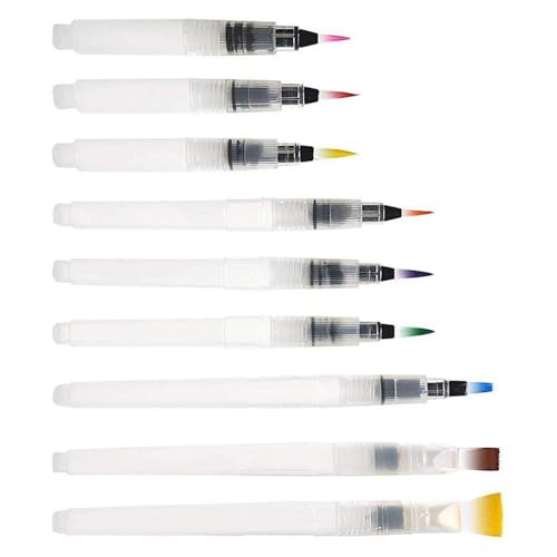 9/12 nachfüllbare Wasserpinselstifte, flache Spitze, Malerei, Wasserpinselstift für Kinder und Erwachsene, Aquarell-, Gouache-Malerei 9/12 nachfüllbare Wasserpinselstifte, flache Spitze, Malerei, Wasserpinselstift für Kinder und Erwachsene, Aquarell-, Gouache-Malerei von CPAOWEHF