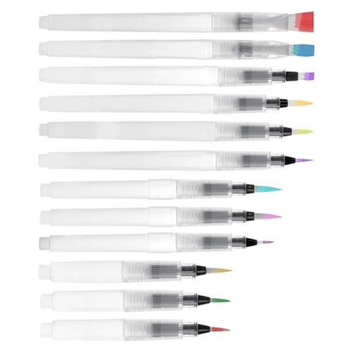 9/12 nachfüllbare Wasserpinselstifte, flache Spitze, Malerei, Wasserpinselstift für Kinder und Erwachsene, Aquarell-, Gouache-Malerei 9/12 nachfüllbare Wasserpinselstifte, flache Spitze, Malerei, Wasserpinselstift für Kinder und Erwachsene, Aquarell-, Gouache-Malerei von CPAOWEHF
