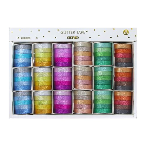 CPAOWEHF 18 Box Dekorative Klebeband Glitzernde Papierband Handwerkskapitationsband Washis Tape Klebeband Journal Scrapbooking Supplies CPAOWEHF 18 Box Dekorative Klebeband Glitzernde Papierband Handwerkskapitationsband Washis Tape Klebeband Journal Scrapbooking Supplies von CPAOWEHF