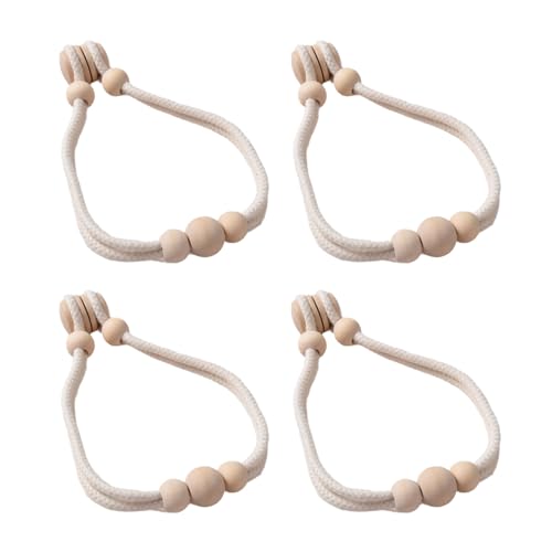 CPAOWEHF Handgefertigtes Baumwollseil Und Holzperlen Magnetische Vorhanghalter Set Von 4 Eleganten Fensterhälften Holdbacks Holdbacks Clips Vorhangbinder CPAOWEHF Handgefertigtes Baumwollseil Und Holzperlen Magnetische Vorhanghalter Set Von 4 Eleganten Fensterhälften Holdbacks Holdbacks Clips Vorhangbinder von CPAOWEHF