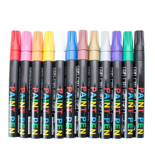 CPAOWEHF Lackmarkierungen 12 Farben Farbe Stifte Auto Kratzer Reparatur Stifte Graffiti Marker Office School Vorräte Für Handwerksherstellung von CPAOWEHF