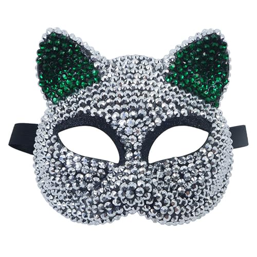 CPAOWEHF Strass-Maskerade, Katzengesicht für Damen und Herren, Cosplay, Party, Fotografie, Halloween-Dekoration CPAOWEHF Strass-Maskerade, Katzengesicht für Damen und Herren, Cosplay, Party, Fotografie, Halloween-Dekoration von CPAOWEHF
