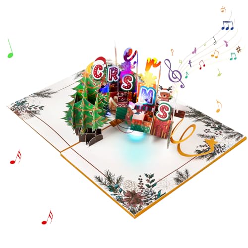 CPAOWEHF Weihnachten 3D Popup Musical Grußkarte Mit Lights Festival Holiday Überraschungskarte Mit Umschlag Faltbar Postkarte CPAOWEHF Weihnachten 3D Popup Musical Grußkarte Mit Lights Festival Holiday Überraschungskarte Mit Umschlag Faltbar Postkarte von CPAOWEHF