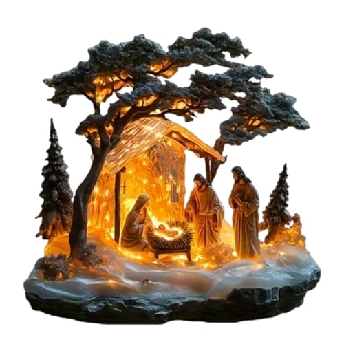 CPAOWEHF Weihnachtsfest Krippenszene Acrylstatue Figur Mit Basis Für Home Tischdekoration Und Religiöser Feier CPAOWEHF Weihnachtsfest Krippenszene Acrylstatue Figur Mit Basis Für Home Tischdekoration Und Religiöser Feier von CPAOWEHF
