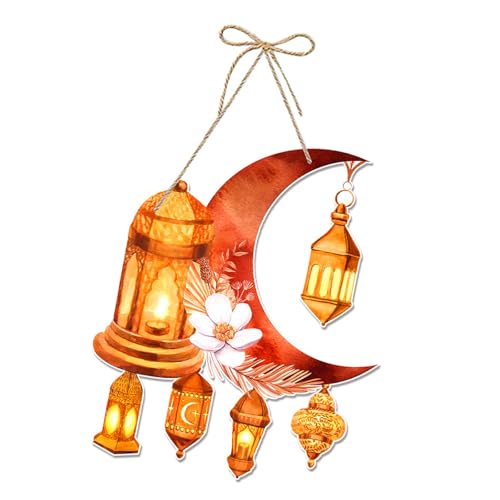Elegantes Hänge-Ornament mit Mond, elegantes Ramadan-Thema, Mond-Tür-Hängeschild, Dekoration für Zuhause oder Klassenzimmer, Ramadans-Tür-Ornament von CPAOWEHF