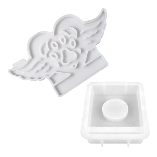Kerzenbasis Gypsum Formen Kerzenhalter Formen Herzflügelförmige Desktop Ornament Silikonform Praktischer Schmuck Werkzeug Epoxidschlüsselkettenformform von CPAOWEHF