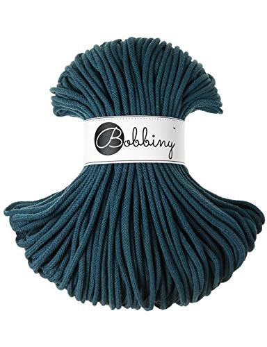 Bobbiny Oeko-Tex Kordel 5mm x 100 Meter für Makramee und Basteln in Peacock Blue von Bobbiny