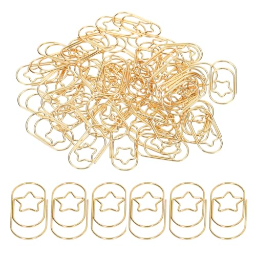 CPJJ 150 Stück büroklammern motiv Sternförmig Gold büroklammern stern mit Transparentbox Klein Büroklammer Oval Motiv für Büro, Klassenzimmer, Aktenklammer CPJJ 150 Stück büroklammern motiv Sternförmig Gold büroklammern stern mit Transparentbox Klein Büroklammer Oval Motiv für Büro, Klassenzimmer, Aktenklammer von CPJJ