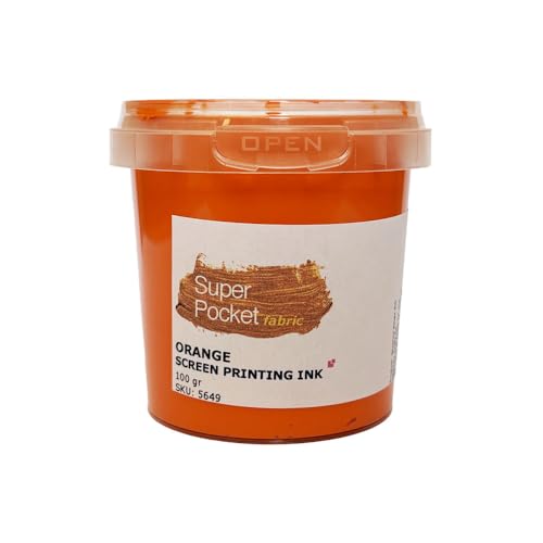 CPL Fabbrika. Siebdrucktinte für Fabric Super Pocket Stoffe, 100 g, sehr deckend auf Wasserbasis, OEKOTEX zertifiziert (Orange) von CPL Fabbrika
