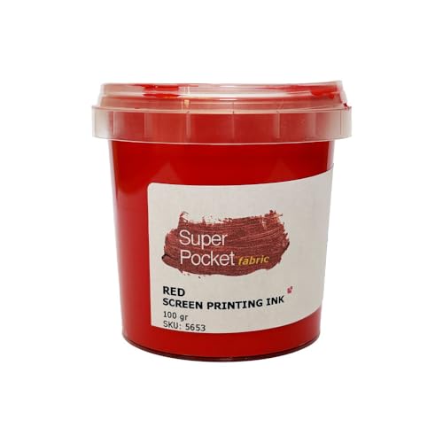 CPL Fabbrika. Siebdrucktinte für Fabric Super Pocket Stoffe, 100 g, sehr deckend auf Wasserbasis, OEKOTEX zertifiziert (Rot) von CPL Fabbrika