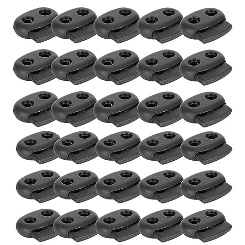 CPRNQY 30 StüCk Kordelstopper, 2 Loch, Metall, Pulverbeschichtet, Klassisch, Schwarz, Kordelstopper, Schnurstopper, Geeignet Für Verschiedene Arten Von Kleidung Mit Kreisförmigen Stoppern von CPRNQY