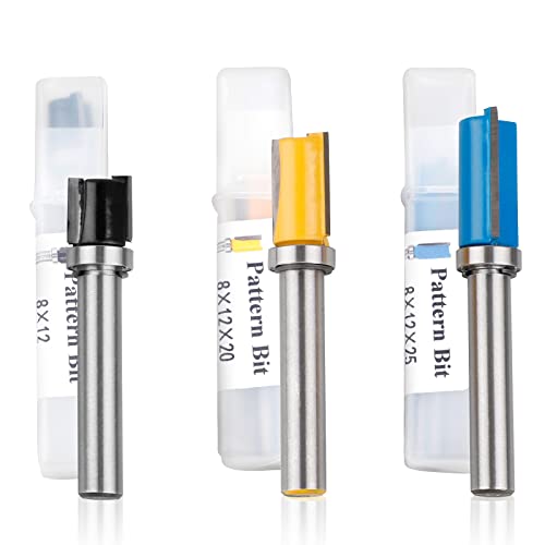 3er 8mm Schaft Bündigfräser, Fräser 8mm Schaft Oberfräse, für Holzbearbeitung, Top/Bottom Bearing Flush Trim Bit 3er 8mm Schaft Bündigfräser, Fräser 8mm Schaft Oberfräse, für Holzbearbeitung, Top/Bottom Bearing Flush Trim Bit von CPROSP