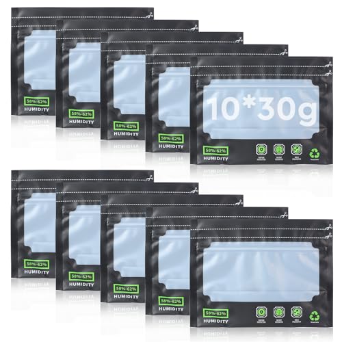 CPROSP 10 Stück Terploc Bags, Zipbeutel Dry Ferm Bag, Beutel mit Integrierter Feuchtigkeitskontrolle (58-62%), zum Fermentieren Aufbewahren und Lagern von Kräutern, 10 * 30g von CPROSP