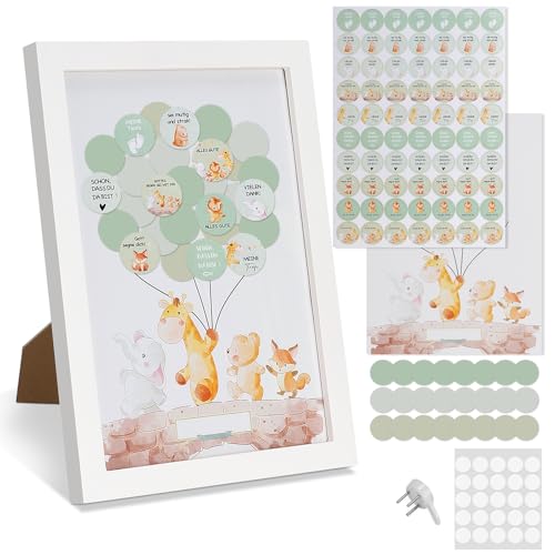CPROSP Gästebild Babyparty Bilderrahmen aus Holz, Gästebuch Grün zum Aufhängen oder Aufstellen, Erinnerungsgeschenk für Geburtstag CPROSP Gästebild Babyparty Bilderrahmen aus Holz, Gästebuch Grün zum Aufhängen oder Aufstellen, Erinnerungsgeschenk für Geburtstag von CPROSP