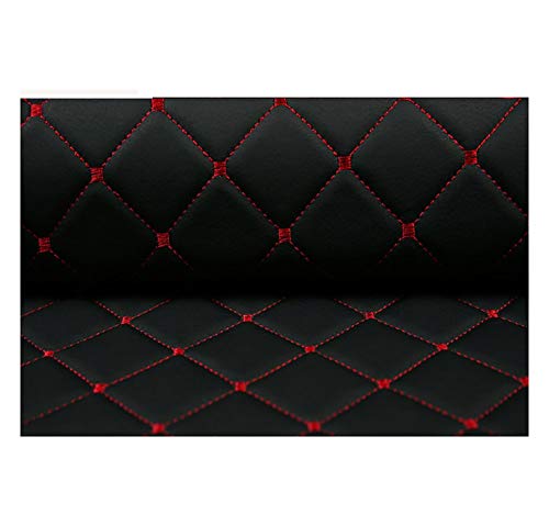 Kunstleder Lederkonzept Kunstleder Polsterstoff Gesteppt Kaschiert Meterware Möbelstoff Dekostoff,Schwarz (Color : Black Square, Size : 1.43×3m) von CPSH