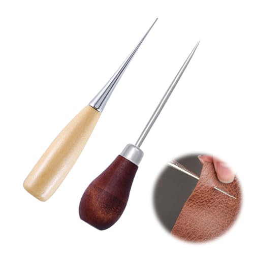 CPSYTE 2 pcs Vorstecher Mit Holzgriff, Nähahle mit Holzgriff Locher Lederverarbeitung Nähe Ahle Leder Nähset Rund Klinge Ahle Prickelnadeln zum Nähen von Leder für Leder Nähen Stanzen DIY, 12cm CPSYTE 2 pcs Vorstecher Mit Holzgriff, Nähahle mit Holzgriff Locher Lederverarbeitung Nähe Ahle Leder Nähset Rund Klinge Ahle Prickelnadeln zum Nähen von Leder für Leder Nähen Stanzen DIY, 12cm von CPSYTE