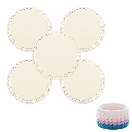 CPSYTE Gehäkelter Korbboden 5pcs Unten Kreis Blank Häkeln Strick Basis Former 10 cm Für DIY Körbe Geldbörse Zubehör Taschenboden Häkeln, Naturholz CPSYTE Gehäkelter Korbboden 5pcs Unten Kreis Blank Häkeln Strick Basis Former 10 cm Für DIY Körbe Geldbörse Zubehör Taschenboden Häkeln, Naturholz von CPSYTE