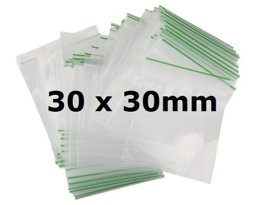 100 x 30 x 30 mm robuste kleine Poly-Kunststoff Sealy Grip Reißverschluss Verschluss Gummy Bags Baggies Baggies Baggys von CPUK