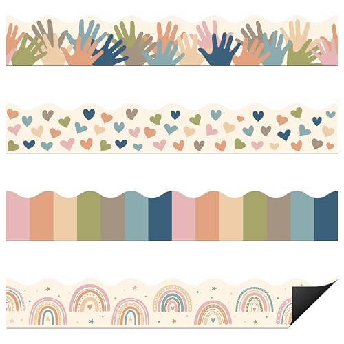 CPicdn Magnetische Pinnwand-Bordüre für Schulanfang, Boho, Regenbogen-Herz, Klassenzimmer, Schulanfang, Boho, Regenbogen-Herz-Bordüre, bunte Kreidetafel, Wandtür-Dekoration, Zubehör, 24 Stück CPicdn Magnetische Pinnwand-Bordüre für Schulanfang, Boho, Regenbogen-Herz, Klassenzimmer, Schulanfang, Boho, Regenbogen-Herz-Bordüre, bunte Kreidetafel, Wandtür-Dekoration, Zubehör, 24 Stück von CPicdn