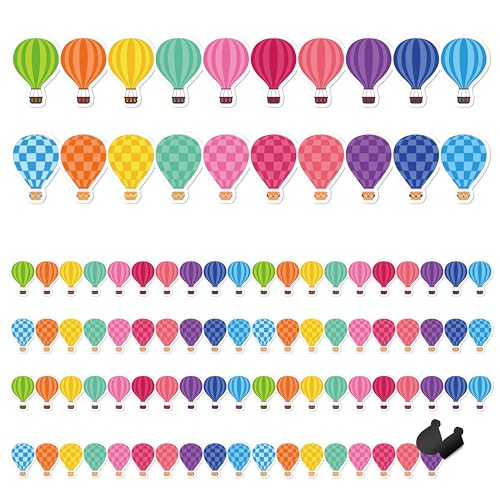 CPicdn Magnetische Pinnwand-Bordüre für Schulanfang, Heißluftballon, Klassenzimmer, Schulanfang, Heißluftballon-Bordüre, bunte Kreidetafel, Wandtür-Dekoration, Zubehör, 24 Stück CPicdn Magnetische Pinnwand-Bordüre für Schulanfang, Heißluftballon, Klassenzimmer, Schulanfang, Heißluftballon-Bordüre, bunte Kreidetafel, Wandtür-Dekoration, Zubehör, 24 Stück von CPicdn