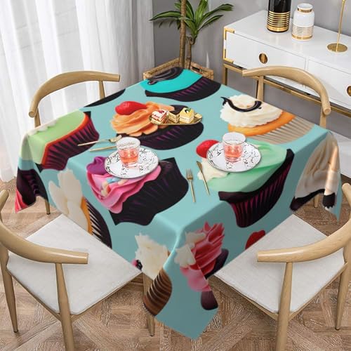 CPyuqw Bunte Cupcake-Tischdecke, eleganter Druck, quadratisch, wasserabweisend, strapazierfähig, für den Innen- und Außenbereich CPyuqw Bunte Cupcake-Tischdecke, eleganter Druck, quadratisch, wasserabweisend, strapazierfähig, für den Innen- und Außenbereich von CPyuqw