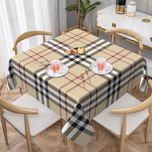 CPyuqw Graue karierte Linien, eleganter Druck, quadratische Tischdecke, wasserabweisend, strapazierfähig, Esstischabdeckung für den Innen- und Außenbereich CPyuqw Graue karierte Linien, eleganter Druck, quadratische Tischdecke, wasserabweisend, strapazierfähig, Esstischabdeckung für den Innen- und Außenbereich von CPyuqw