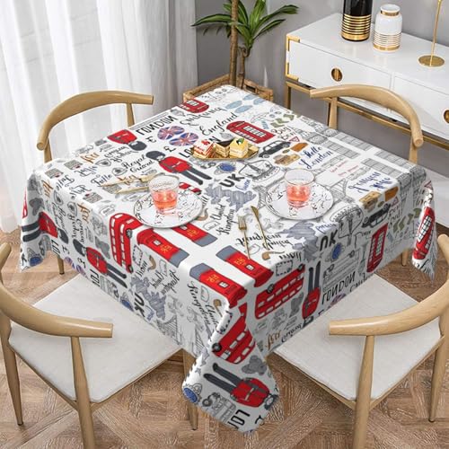 CPyuqw I Love London Quadratische Tischdecke mit elegantem Druck, wasserabweisend, strapazierfähig, für den Innen- und Außenbereich CPyuqw I Love London Quadratische Tischdecke mit elegantem Druck, wasserabweisend, strapazierfähig, für den Innen- und Außenbereich von CPyuqw