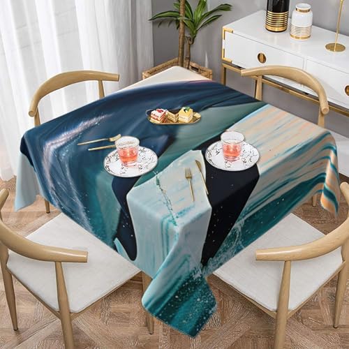 CPyuqw Niedliche Delfin-Tischdecke mit elegantem Druck, quadratisch, wasserabweisend, strapazierfähig, für den Innen- und Außenbereich CPyuqw Niedliche Delfin-Tischdecke mit elegantem Druck, quadratisch, wasserabweisend, strapazierfähig, für den Innen- und Außenbereich von CPyuqw