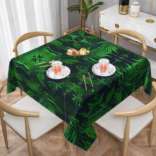 CPyuqw Quadratische Tischdecke, Motiv: grüne tropische Pflanzen, eleganter Druck, wasserabweisend, strapazierfähig, für den Innen- und Außenbereich CPyuqw Quadratische Tischdecke, Motiv: grüne tropische Pflanzen, eleganter Druck, wasserabweisend, strapazierfähig, für den Innen- und Außenbereich von CPyuqw