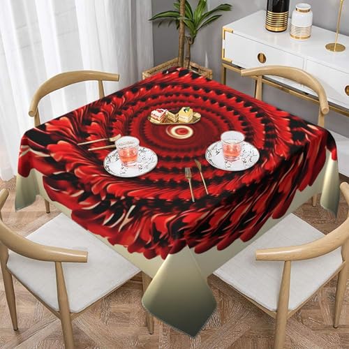 CPyuqw Quadratische Tischdecke mit Blumen-Vortex-Spiraldruck, wasserabweisend, strapazierfähig, für den Innen- und Außenbereich CPyuqw Quadratische Tischdecke mit Blumen-Vortex-Spiraldruck, wasserabweisend, strapazierfähig, für den Innen- und Außenbereich von CPyuqw
