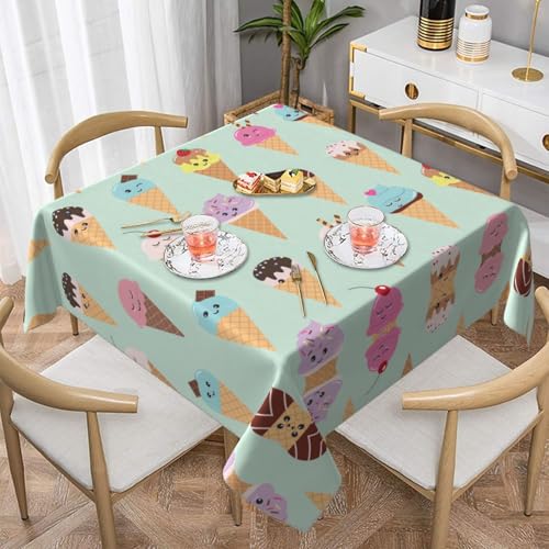 CPyuqw Quadratische Tischdecke mit Eistüten und elegantem Druck, wasserabweisend, strapazierfähig, für den Innen- und Außenbereich CPyuqw Quadratische Tischdecke mit Eistüten und elegantem Druck, wasserabweisend, strapazierfähig, für den Innen- und Außenbereich von CPyuqw