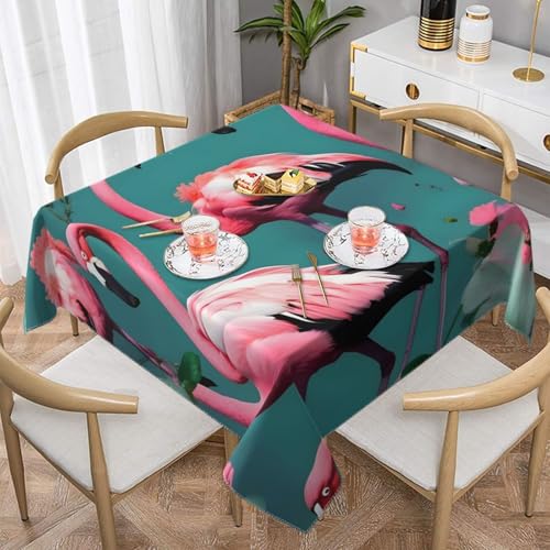 CPyuqw Quadratische Tischdecke mit Flamingo-Blumen und elegantem Druck, wasserabweisend, strapazierfähig, für den Innen- und Außenbereich CPyuqw Quadratische Tischdecke mit Flamingo-Blumen und elegantem Druck, wasserabweisend, strapazierfähig, für den Innen- und Außenbereich von CPyuqw
