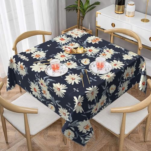 CPyuqw Quadratische Tischdecke mit Gänseblümchen-Motiv, wasserabweisend, strapazierfähig, für den Innen- und Außenbereich CPyuqw Quadratische Tischdecke mit Gänseblümchen-Motiv, wasserabweisend, strapazierfähig, für den Innen- und Außenbereich von CPyuqw
