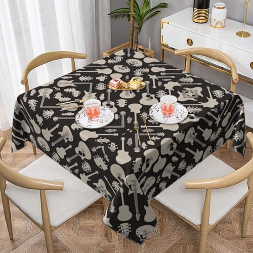 CPyuqw Quadratische Tischdecke mit Gitarrenmuster, elegant, wasserabweisend, strapazierfähig, für den Innen- und Außenbereich CPyuqw Quadratische Tischdecke mit Gitarrenmuster, elegant, wasserabweisend, strapazierfähig, für den Innen- und Außenbereich von CPyuqw