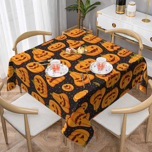 CPyuqw Quadratische Tischdecke mit Halloween-Kürbis-Muster, eleganter Druck, wasserabweisend, strapazierfähig, Esstischabdeckung für den Innen- und Außenbereich CPyuqw Quadratische Tischdecke mit Halloween-Kürbis-Muster, eleganter Druck, wasserabweisend, strapazierfähig, Esstischabdeckung für den Innen- und Außenbereich von CPyuqw