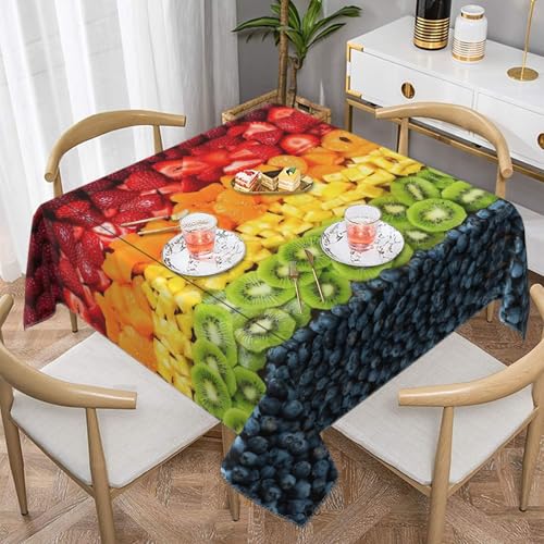 CPyuqw Quadratische Tischdecke mit Obst-Regenbogen-Druck, wasserabweisend, strapazierfähig, für den Innen- und Außenbereich CPyuqw Quadratische Tischdecke mit Obst-Regenbogen-Druck, wasserabweisend, strapazierfähig, für den Innen- und Außenbereich von CPyuqw
