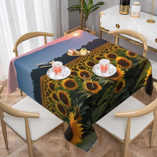 CPyuqw Quadratische Tischdecke mit Sonnenblumensonmotiv, wasserabweisend, strapazierfähig, für den Innen- und Außenbereich CPyuqw Quadratische Tischdecke mit Sonnenblumensonmotiv, wasserabweisend, strapazierfähig, für den Innen- und Außenbereich von CPyuqw