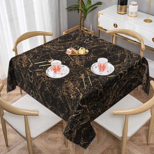 CPyuqw Quadratische Tischdecke mit goldenem Marmor-Druck, wasserabweisend, strapazierfähig, für den Innen- und Außenbereich CPyuqw Quadratische Tischdecke mit goldenem Marmor-Druck, wasserabweisend, strapazierfähig, für den Innen- und Außenbereich von CPyuqw