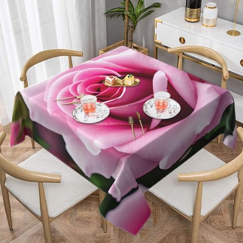 CPyuqw Quadratische Tischdecke mit rosa Rosenblüten, wasserabweisend, strapazierfähig, für den Innen- und Außenbereich CPyuqw Quadratische Tischdecke mit rosa Rosenblüten, wasserabweisend, strapazierfähig, für den Innen- und Außenbereich von CPyuqw