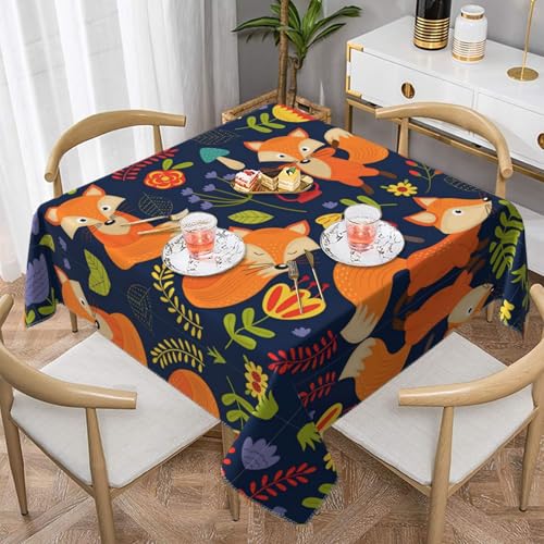 CPyuqw Quadratische Tischdecke mit süßem Tier, Fuchs, Blume, eleganter Druck, wasserabweisend, strapazierfähig, Esstischabdeckung für den Innen- und Außenbereich CPyuqw Quadratische Tischdecke mit süßem Tier, Fuchs, Blume, eleganter Druck, wasserabweisend, strapazierfähig, Esstischabdeckung für den Innen- und Außenbereich von CPyuqw