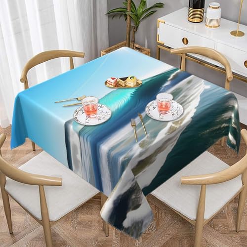 CPyuqw Transparente Tischdecke mit elegantem Druck, quadratisch, Motiv: Himmelswellen am Strand, wasserabweisend, strapazierfähig, für den Innen- und Außenbereich CPyuqw Transparente Tischdecke mit elegantem Druck, quadratisch, Motiv: Himmelswellen am Strand, wasserabweisend, strapazierfähig, für den Innen- und Außenbereich von CPyuqw
