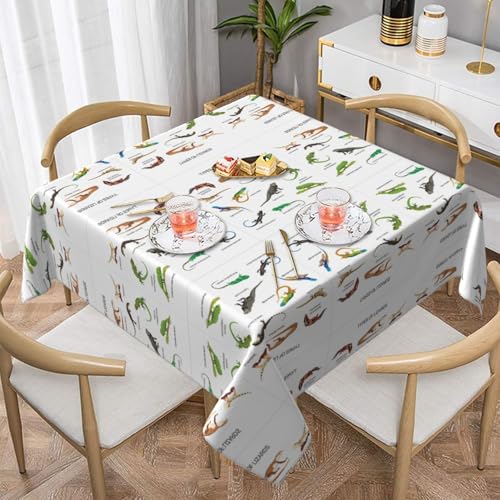 CPyuqw Verschiedene Arten von Eidechsen-Tischdecken mit elegantem Druck, quadratisch, wasserabweisend, strapazierfähig, für den Innen- und Außenbereich CPyuqw Verschiedene Arten von Eidechsen-Tischdecken mit elegantem Druck, quadratisch, wasserabweisend, strapazierfähig, für den Innen- und Außenbereich von CPyuqw