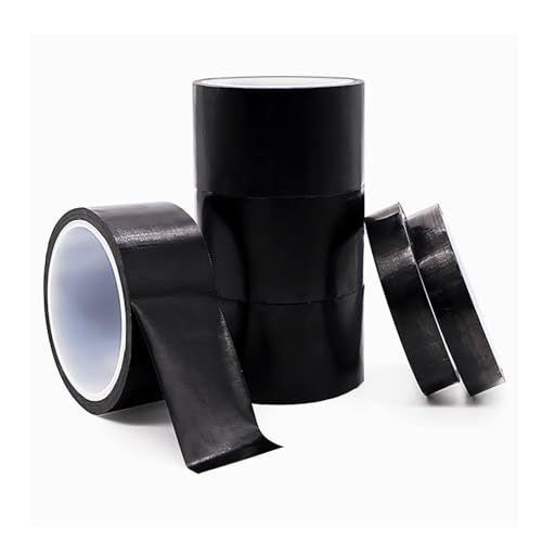 CQCQC 5 Rollen schwarzes PTFE-Teflonband, 0,18 mm dick, 10 Meter lang, Breite 10–100 mm, hitzebeständiges Klebeband zur industriellen Isolierungsversiegelung(30MM) von CQCQC