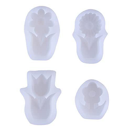 4 x 3D-Blumenformen aus Silikon für die Herstellung von hausgemachter Seife 4 x 3D-Blumenformen aus Silikon für die Herstellung von hausgemachter Seife von CQEAZ